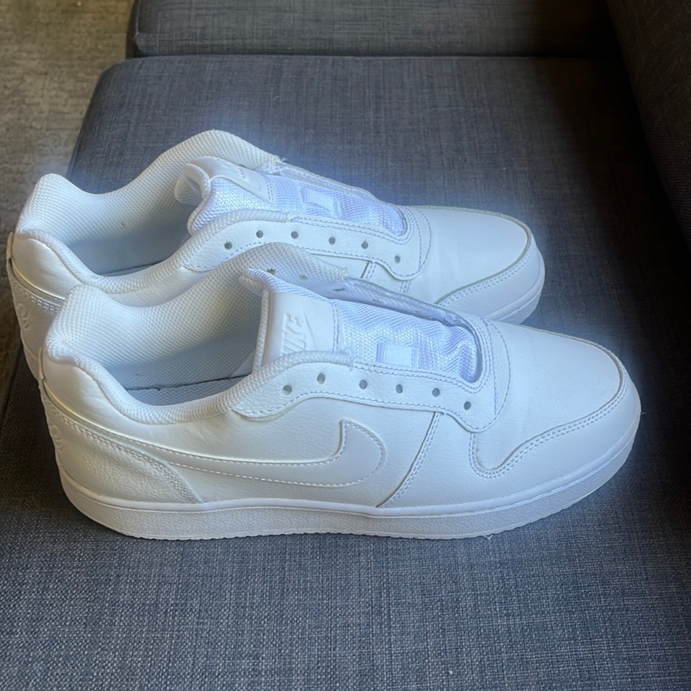 Nike white shoes size 9 men - worn once basically new condition